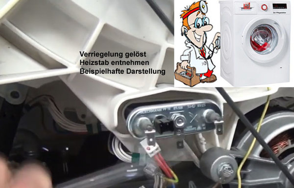 Heizelement Heizung 2050W passend für Waschmaschine Bauknecht Whirlpool Ersatzteil Nr. 481225928823
