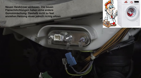 Heizelement Heizung 2000W mit Sensor passend für Waschmaschine Bosch Siemens Ersatzteil Nr. 00265961