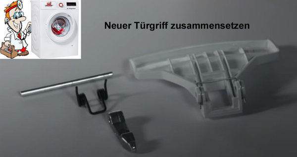 Türgiff Griff Türgriffsatz silber passend für Waschmaschine AEG Lavamat Ersatzteil Nr. 4055085551