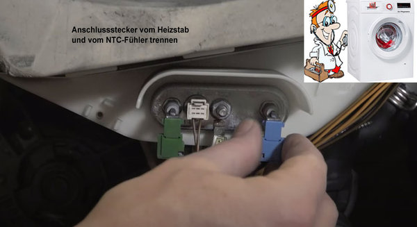 Heizelement Heizung 2000W mit Sensor passend für Waschmaschine Bosch Siemens Ersatzteil Nr. 12004179