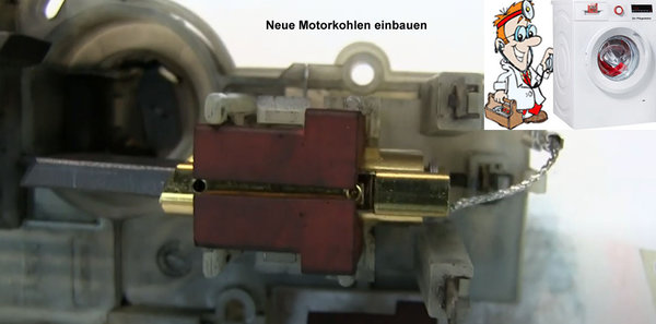 Kohlebürsten Motorkohlen mit Messinghalterung passend für Waschmaschine Miele Ersatzteil Nr. 4297413